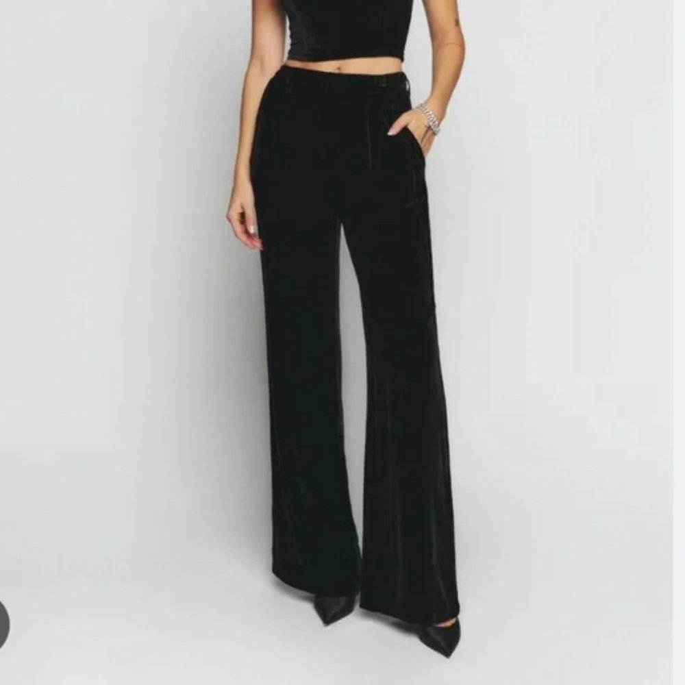 UNWORN. Reformation Wes Velvet Wide Leg Pants. 2